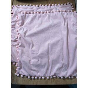 New Bundle of 2 Velvety Feel Pillow Cushion Covers with Tassels Lt Pink 22"x22"